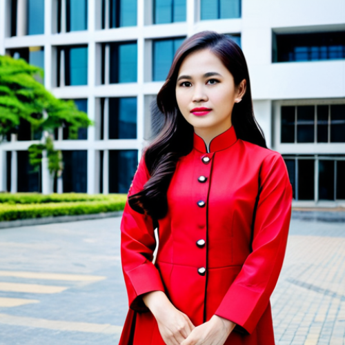Home 29 **
A Vietnamese businesswoman in a modest ao dai, standing in front of a modern office building in Ho Chi Minh City, fully clothed, appropriate attire, safe for work, perfect anatomy, natural proportions, professional photography, high quality.
**