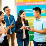 Home 22 기독교와 선교 지원 - A vibrant community workshop scene in a Vietnamese urban setting, featuring diverse adults and young...