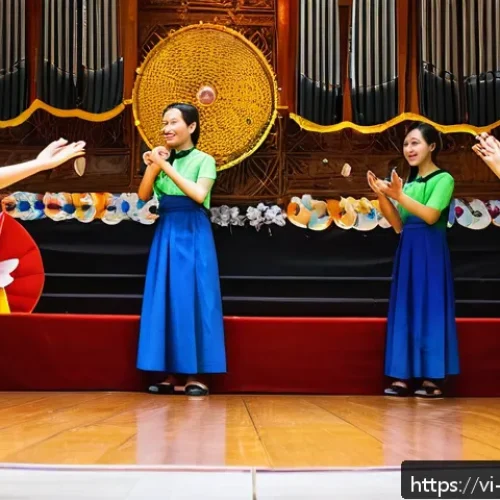 Home 17 기독교와 교회 성장 전략 - A vibrant community church event in Vietnam, featuring diverse age groups including teenagers and el...